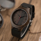 Curren watches men sandal wood watch with leather strap