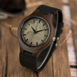 Curren watches men sandal wood watch with leather strap