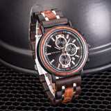 Business style wooden watches with luminous hands