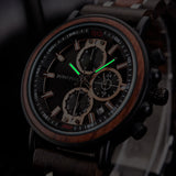 Business style wooden watches with luminous hands