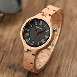 DODO DEER Elegant Ladies Wooden Watch with Roman Numerals