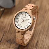 DODO DEER Elegant Ladies Wooden Watch with Roman Numerals