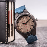 DODO DEER Simple Classic Cheap Canvas Strap Wooden Watch