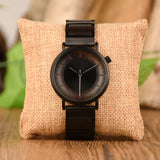 5 TAM Waterproof Ultra Thin Ebony Wood Watch