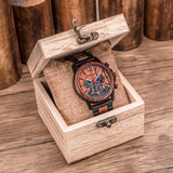 DODO DEER Multifunction Metal Wood Watch For Men's Anniversary gift