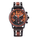 Three-eye Chronograph Timepieces Oem Custom Logo Wood Watch