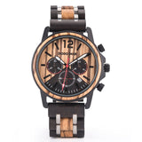 Three-eye Chronograph Timepieces Oem Custom Logo Wood Watch