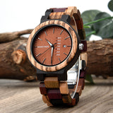 Lovers Gift Wooden Couples Wristwatch with  Week display