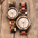 Colorful wood calendar watch stay fine watch for men and women