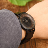 5 TAM Waterproof Ultra Thin Ebony Wood Watch