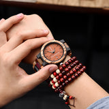 Lovers Gift wooden couples wristwatch with  Week display