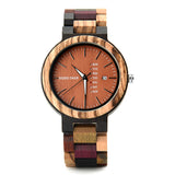 Lovers Gift wooden couples wristwatch with  Week display