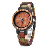 Lovers Gift wooden couples wristwatch with  Week display