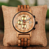 Groomsmen Best Man Gift Chrono olive wood watch on men wrist