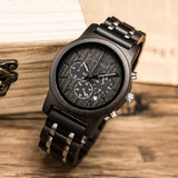 Multifunction Stop Watch Dropshipping Men's Wood Watch