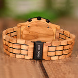 Groomsmen Best Man Gift Chrono olive wood watch on men wrist