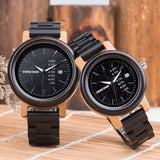 DODO DEER Black Sandal Wood couple watches for men and women