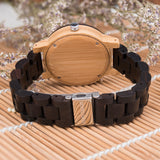 DODO DEER Black Sandal Wood Couple Watches for men and women