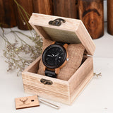 DODO DEER Black Sandal Wood Couple Watches for men and women