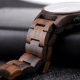 Japanese Quartz Movement Perpetual Calendar Mens Wooden Watch