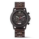 3D Metal Logo stainless steel quartz wood watch for men