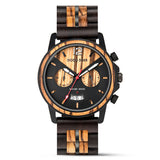 3D Metal Logo stainless steel quartz wood watch for men